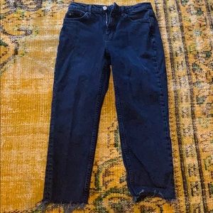 Topshop petite raw hem crop straight leg jeans